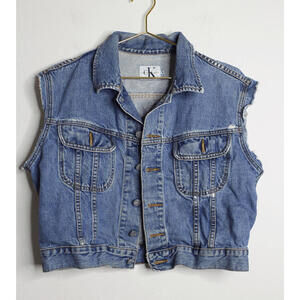 VTG Calvin Klein Reworked Denim Vest - Large